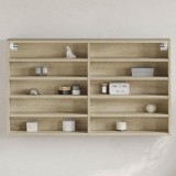 vidaXL Dulap cu vitrină, stejar sonoma, 100x15x58 cm, lemn prelucrat