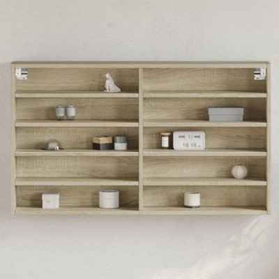 Gossi dulap cu vitrina, stejar sonoma, 100x15x58 cm, lemn prelucrat foto