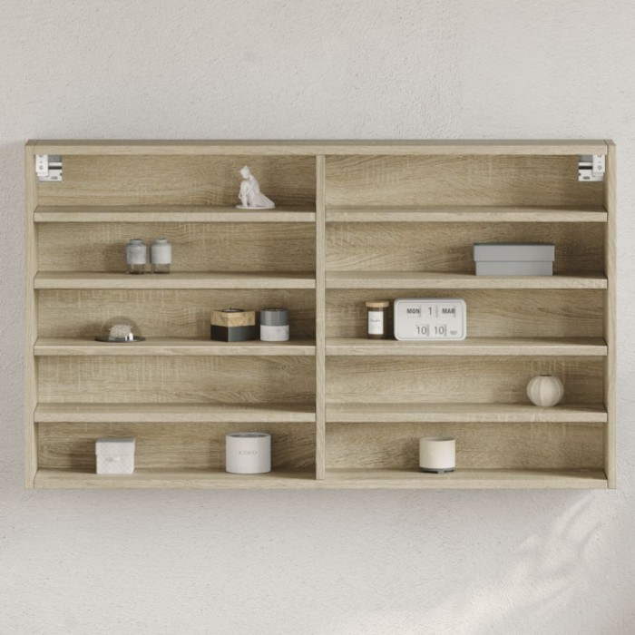 Gossi dulap cu vitrina, stejar sonoma, 100x15x58 cm, lemn prelucrat