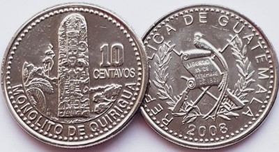 1742 Guatemala 10 centavos 2008 km 277 UNC foto