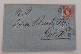 Romania 1869/72 - Plic circulat Iasi-Galati Carol cu Favoriti 18 bani