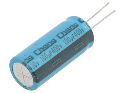 Condensator Electrolitic THT 100uF 400V 18x40mm foto
