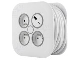 Cablu Alimentare 3x1mm&sup2; Schuko 10m PVC Alb PLASTROL W-72018 cu Protecție Prize