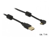 Cablu USB 2.0 la micro USB-B unghi 270 grade 1m, Delock 83250