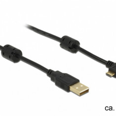 Cablu USB 2.0 la micro USB-B unghi 270 grade 1m, Delock 83250