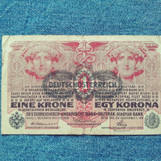 1 Krone 1916 Austria Stampila Coroana Korona Ungaria Austro Ungaria