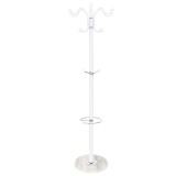 Cuier tip pom din metal Sersimo, 12 agatatoare, 174cm, alb