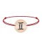 Bratara snur si banut argint 925 placat cu aur roz personalizat cu semn zodiacal Gemeni