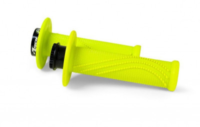 Mansoane Ghidon Lock-On Racetech R20 Galben Fluo 8 Adaptoare foto