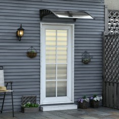 Outsunny Copertina de Exterior din Policarbonat pentru Usi si Ferestre cu Kit de Montare 100x100x26cm - Maro foto