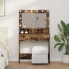 VidaXL Masă de toaletă Stejar fumuriu 79 x 41 x 135 cm Lemn compozit