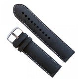 Curea silicon 18mm 22mm neagra si cusatura alba WZ959, Time Veranda