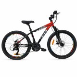 Bicicleta copii DHS Terrana 2423B 24 inch, frane pe disc, rosu-negru