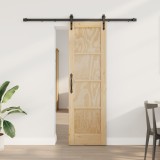 Ușa glisantă vidaXL cu set de hardware 61x198.5 cm din lemn masiv de pin, Ușa interioară vidaXL &quot;ORKDAL&quot; 61x198.5 cm din lemn masiv de pin