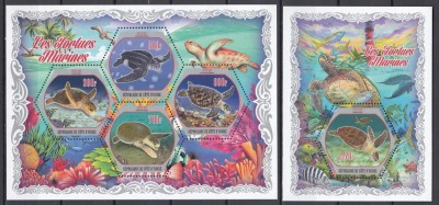 Coasta de Fildes 2018 - Fauna Marina - TESTOASE - BL + KB - MNH foto