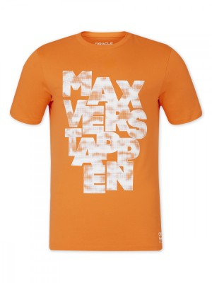 Red Bull Racing tricou de bărbați Max Verstappen Express orange F1 Team 2024 - XXXL foto