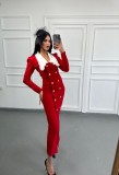 Cumpara ieftin Rochie Rosie Sacou Eleganta Maxi Mulata Corp Sexy Nasturi Tulle Umeri Bufanti Office Club