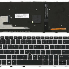 Tastatura laptop noua HP EliteBook 830 G5 Silver Frame Black Backlite US