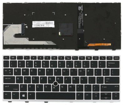 Tastatura laptop noua HP EliteBook 830 G5 Silver Frame Black Backlite US foto