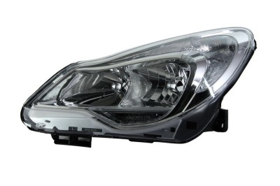 Far Opel Corsa D 01.2011-12.2014 TYC fata stanga, tip bec H1+H7+PY24W, culoare argintiu, reglare electrica foto