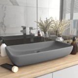Cumpara ieftin Chiuvetă dreptunghiulară lux gri deschis mat 71x38 cm ceramică