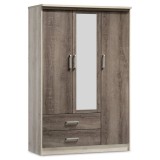 Cumpara ieftin Dulap Dormitor Olympus 3 Uși + Sertare + Oglindă Castillo-Toro 120x57x183 cm