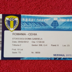 Bilet meci fotbal Romania -Cehia (amical- under 21) 29.02.2012