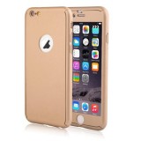 Husa pentru Apple iPhone 6+ Auriu acoperire completa 360 grade cu folie de sticla gratis, MyStyle