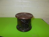Cumpara ieftin RINOCERI - SCULPTURA in LEMN exotic greu , dens - cutie cu 6 suporturi de pahare