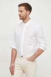 Just Cavalli camasa din bumbac barbati, culoarea alb, cu guler clasic, regular