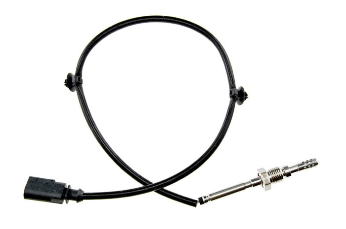 Senzor temperatura filtru particule Audi A4 2.0tdi 2008-, A5 2.0tdi 2008-, Q5 2.0tdi 2008-, in fata turbocompresorului, lungime cablu 330mm, NTY EGT-