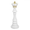 Piesă șah Decorativă, Rege, Detalii Aurii, Polirasină, Alb, Diametru 11.5 cm, &Icirc;nălțime 39.5 cm