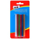 Baton silicon cu sclipici lipire la cald,7.4mmx10cm,12 bucati set,multicolor, Oem