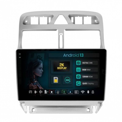 Navigatie 2K Peugeot 307 8GB RAM Android 13 Octacore Slot Sim 4G DSP GPS Wi-FI Carplay Android Auto USB Bluetooth Waze Touchscreen 9.5 Inch foto