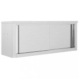 vidaXL Dulap Bucătărie Oțel Inoxidabil Uși Glisante 120x40x50cm Gri - Mobilier HORECA Restaurant Igienic