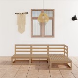 VidaXL Set mobilier de grădină, 4 piese, maro miere, lemn masiv de pin