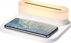 Incarcator Wireless cu lampa led Axeloni&reg;, statie de incarcare compatibila cu iPhone/Samsung/Huawei/Airpods, lampa de veghe detasabila pentru dormitor