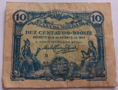 Portugalia , 10 Centavos 1917 foto