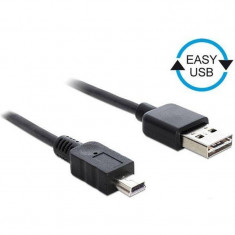 Cablu periferic Delock USB 2.0 Male tip A - miniUSB 2.0 Male tip B 1m negru foto