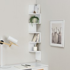 [en.casa]&reg; Raft Design Retro Style, 1 raft perete Modell 22, en.casa, MDF, alb mat lacuit HausGarden Leisure