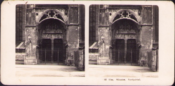 ST33N Ulm, M&uuml;nster, Nordportal, stereoscopic photo
