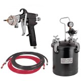 Raider RD-PT02 - Pistol de vopsit pentru compresor 2 mm 10 l vas din metal reglare debit vopsea reglare debit aer