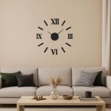 Ceas de perete DIY cu cifre romane, Negru, 60 cm, CMCLASS