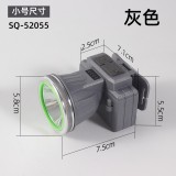 LED Headlamp Outdoor Fishing Head-mounted Searchlight USB Rechargeable Mountaineering Camping Waterproof Mining Lamp - Color: 52 Heads Gray, Flippy