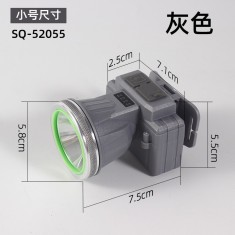 LED Headlamp Outdoor Fishing Head-mounted Searchlight USB Rechargeable Mountaineering Camping Waterproof Mining Lamp - Color: 52 Heads Gray foto