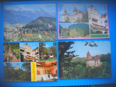 HOPCT LOT 3392 -IP -4 CARTI POSTALE-CASTELUL BRAN-JUD BRASOV-CIRCULATE foto