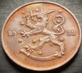 Moneda istorica 10 PENNIA - FINLANDA, anul 1938 *cod 4434 - excelenta