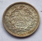 496. Moneda India Britanica 2 annas 1841 (argint 0.917)