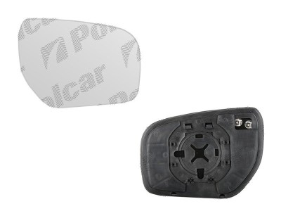 Geam oglinda exterioara cu suport fixare Renault Koleos (Y), 06.2008-2011, Stanga, incalzita; geam convex; cromat foto