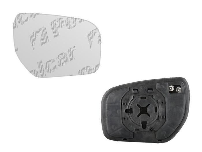 Geam oglinda exterioara cu suport fixare Renault Koleos (Y), 06.2008-2011, Stanga, incalzita; geam convex; cromat
